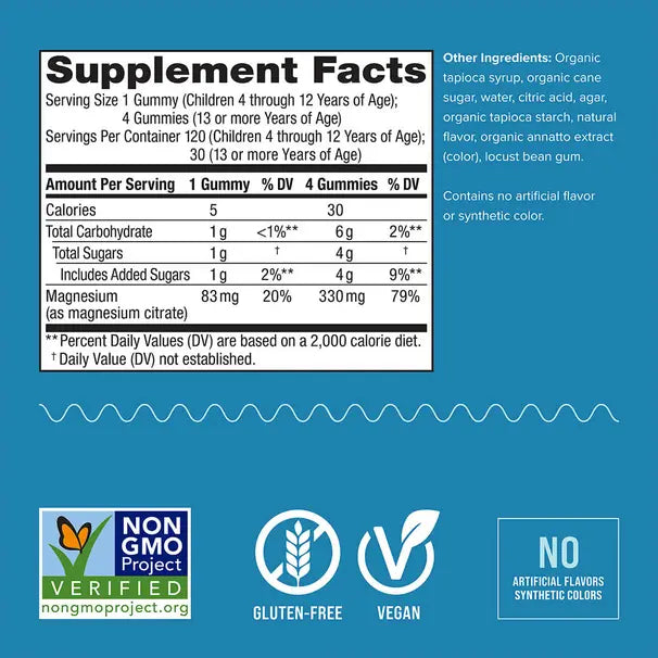 Natural Vitality CALM for Kids Sweet Citrus Flavored Gummies