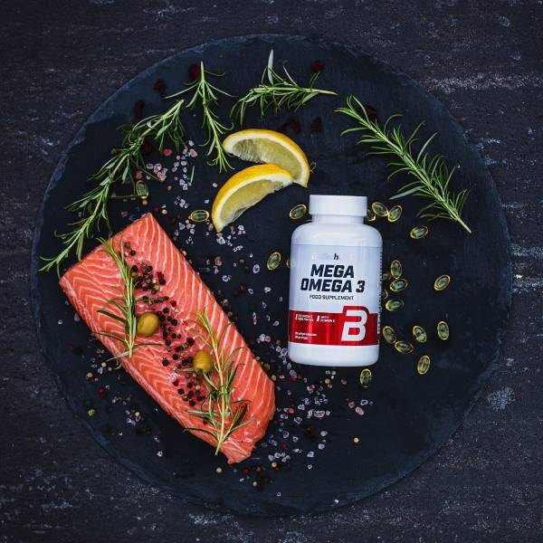 BiotechUSA Mega Omega 3 1000mg with Vitamin E - 180 Softgel Capsules