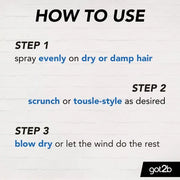 got2b Beach Matt Texturising Salt Spray bottle 200ml usage instructions and styling guide