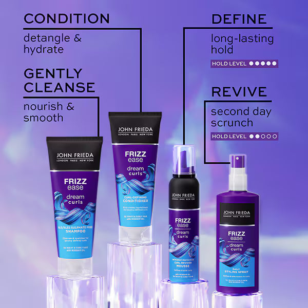 John Frieda Frizz Ease Dream Curls curl-defining conditioner rosehip oil 75ml tube product information