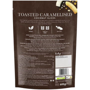 Forest Feast Toasted Caramelised Coconut Slices toasted coconut snack 600g pack ingredients and allergen information & barcode