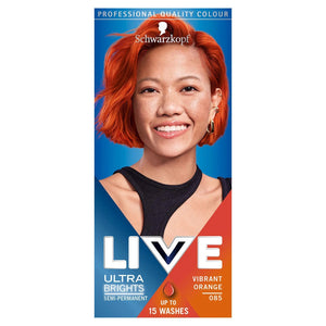 Schwarzkopf LIVE Ultra Brights 085 Vibrant Orange semi-permanent hair dye kit front packaging
