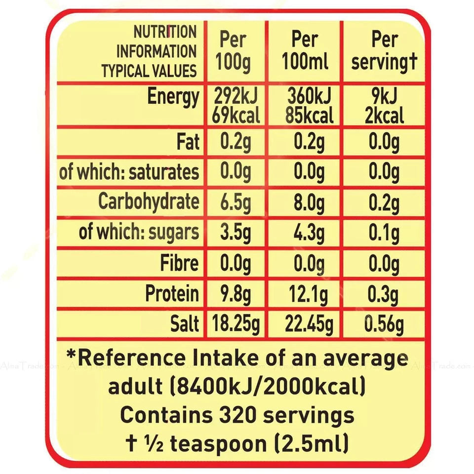 Maggi Professional Classic Liquid Seasoning ingredients label 800ml