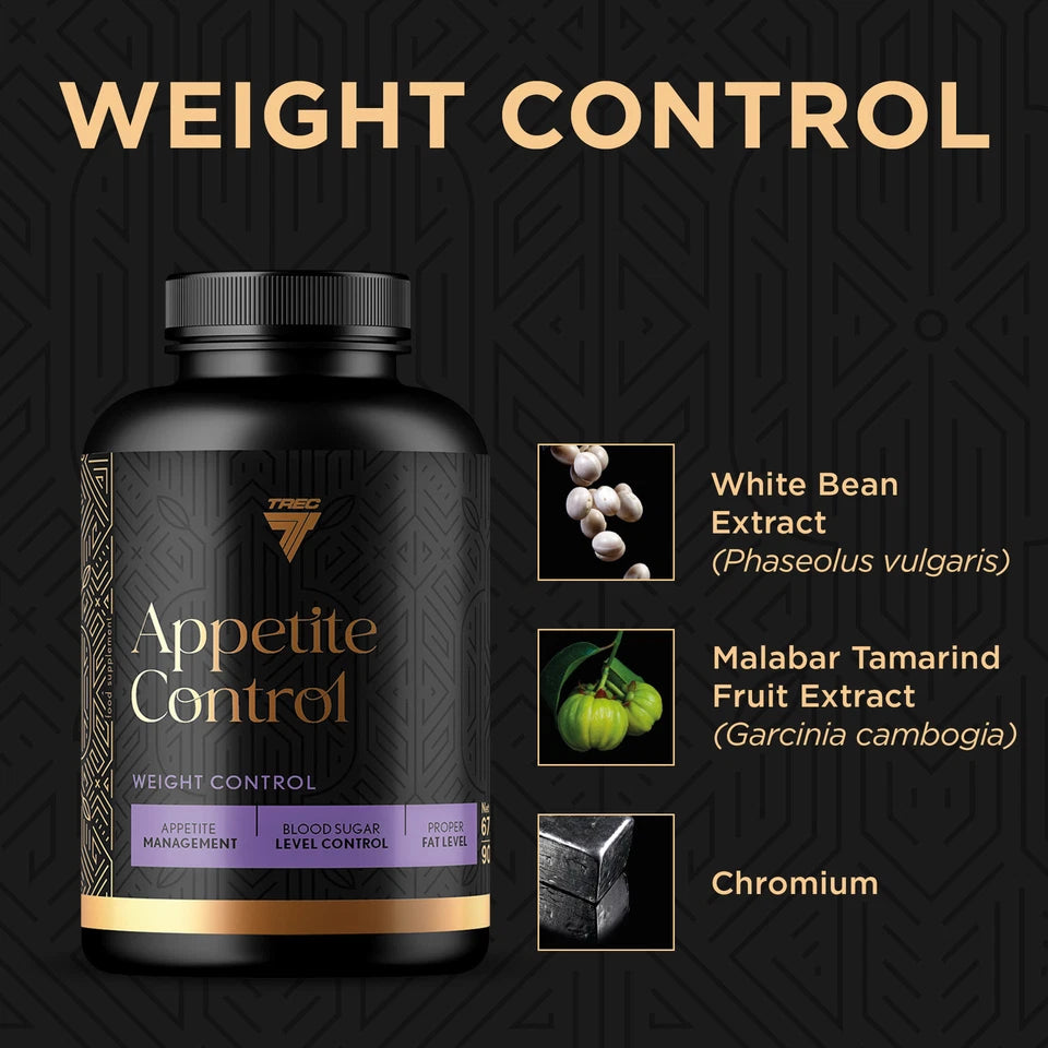 Ingredients image: Trec Nutrition Appetite Control supplement facts ingredients bottle 90 count