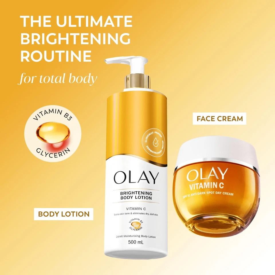 Olay Vitamin C Brightening Body Lotion fragranced lotion 500ml bottle routine
