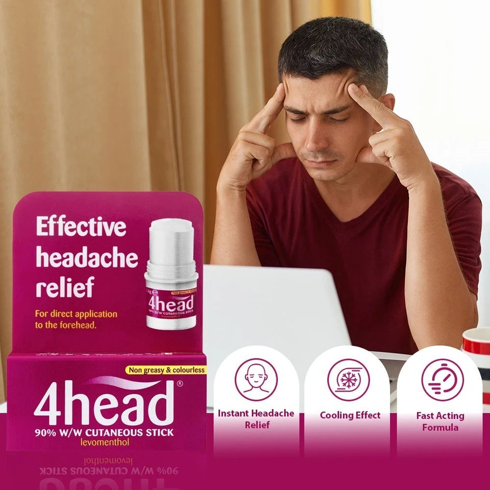 4head 90% w/w Cutaneous Stick Levomenthol topical stick dispenser 3.6g external use