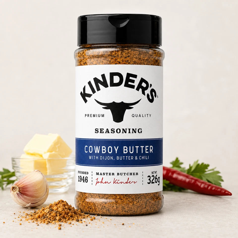 Kinder's Cowboy Butter Seasoning 326g used for steaks and grilled vegetables