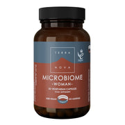 Terranova Microbiome Woman, vegetarian probiotic supplement capsule packaging, no flavour, 50 capsules
